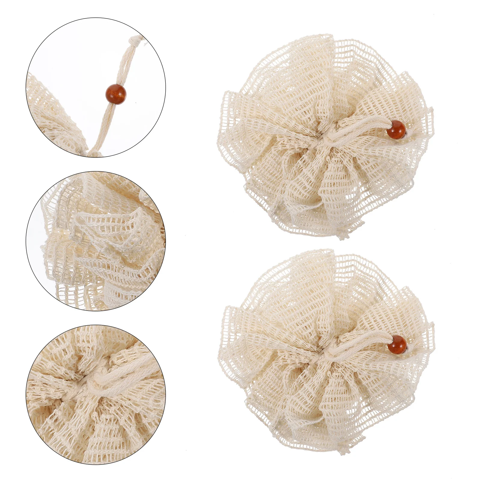 

2Pcs Bath Ball Shower Sponge Loofahs Exfoliating Body Scrubber for Dead Skin Removal Tightly Cross-Linked Mesh Strong Foaming