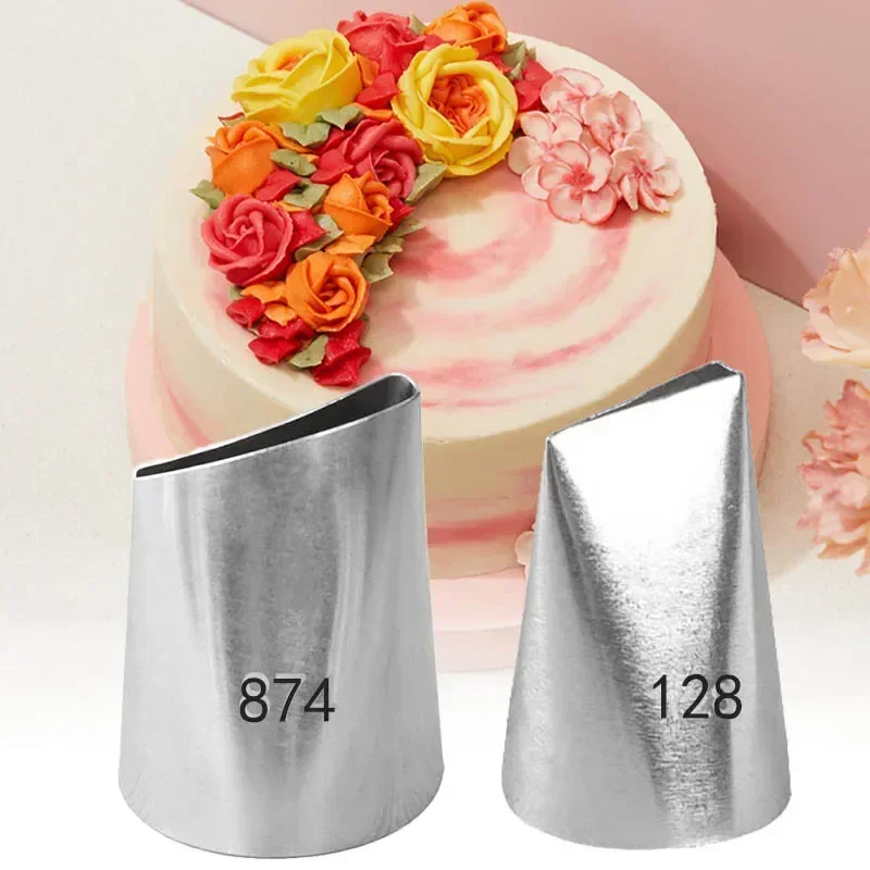 #128 #874 Large Rose Piping Nozzle Cream Pasting Tools Cake Cream Decoration Tips Straight Rose Petals Pastry Nozzles pasteleria