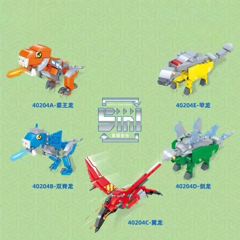 Blocs de construction Robot transformateur Mecha 5 en 1, 9.84 pouces/25cm, Kits de blocs de construction, modèle de dinosaure Mech, briques à assembler, jouets pour enfants, cadeaux d'anniversaire pour garçons