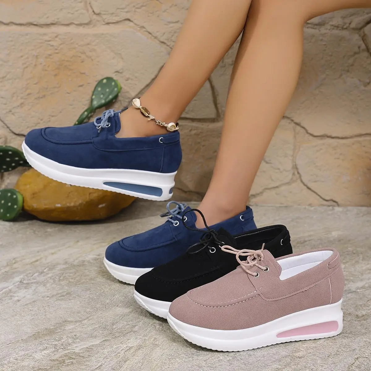 Zapatos de Mujer Talla Grande, Color Liso, con Hebilla Delantera, Mocasines Sin Cordones, Zapatos de Casa para Mujer, Cómodos, Transpirables, de Cuero
