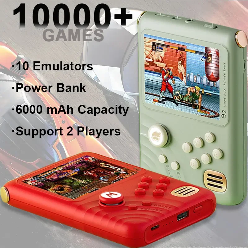 3.5-Inch IPS Screen Retro Handheld Game Console Power Bank 6000 mAh Video Game Player 10000 Classic Games Support 10 Simulators