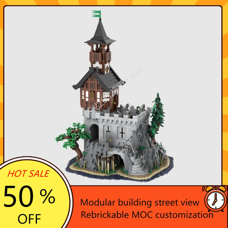 2962PCS MOC Medieval Castle Custom Puzzle Model Medieval Rock Tower Technical DIY Assembly Set Toy For Child Holiday Xmas Gift