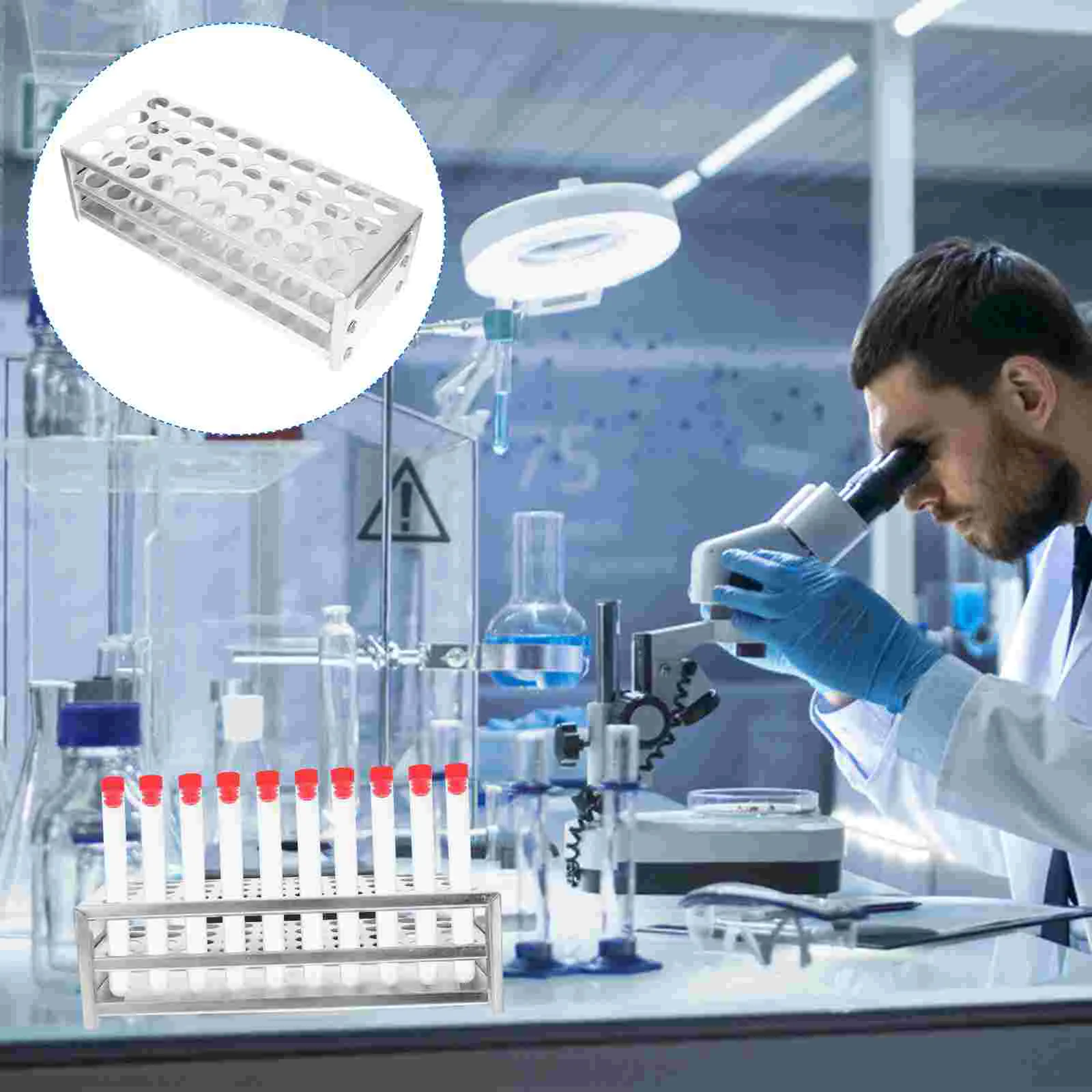 1pc Laboratory Test Tube Stand Aluminum Test Tube Rack Test Tube Holder Test Tube Shelf Laboratory Test Tube Rack