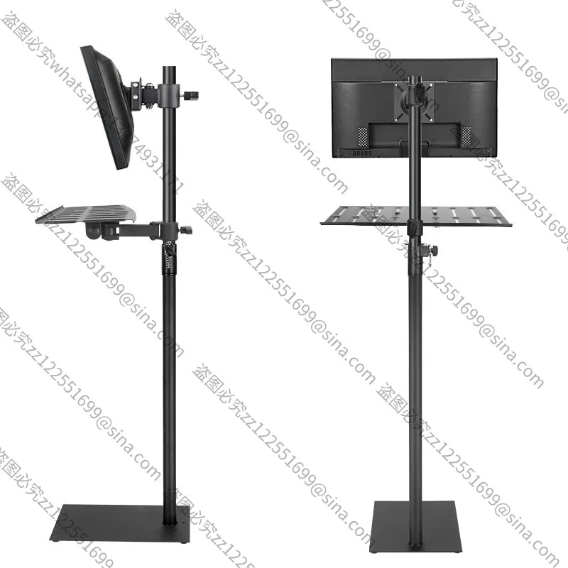 12-34 Inch Monitor Floor Stand, 90° Portrait Landscape Rotation, All-in-One Display Base
