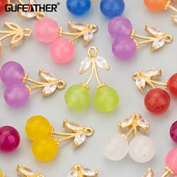 GUFEATHER MF16,jewelry accessories,18k gold plated,copper,zircons,beads,hand made,charms,jewelry making,diy pendants,4pcs/lot
