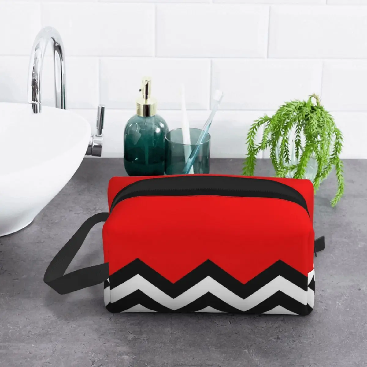 حقيبة مكياج بنمط توين بيكس بلاك لودج، منظم مستحضرات التجميل، مجموعة أدوات التخزين، حقيبة مستحضرات التجميل للنساء، مقلمة للسفر