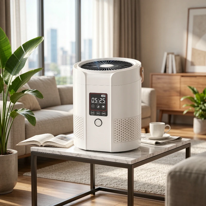 Compact Desktop Air Purifier Activated Carbon Air Cleaner for PM2.5 Dust Smoke Odor Home Office Living Room White 공기 청정기