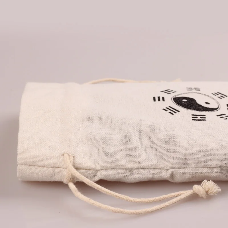 10pcs Custom White Chinese Lucky Jewelry Pouches Cotton Linen Drawstring Gift Packaging Bag Spices Sachet Storage Bags