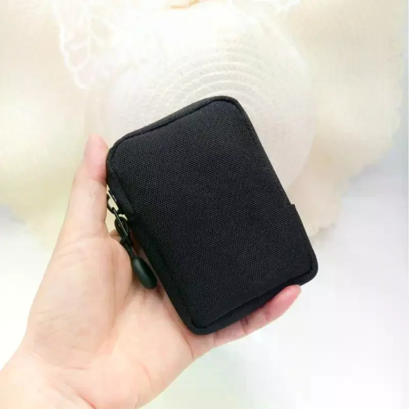Mini EDC Pocket Organizer Pouch Portable Polyester Coin Purse Compact Small Storage Wallet for Business Trip Commute