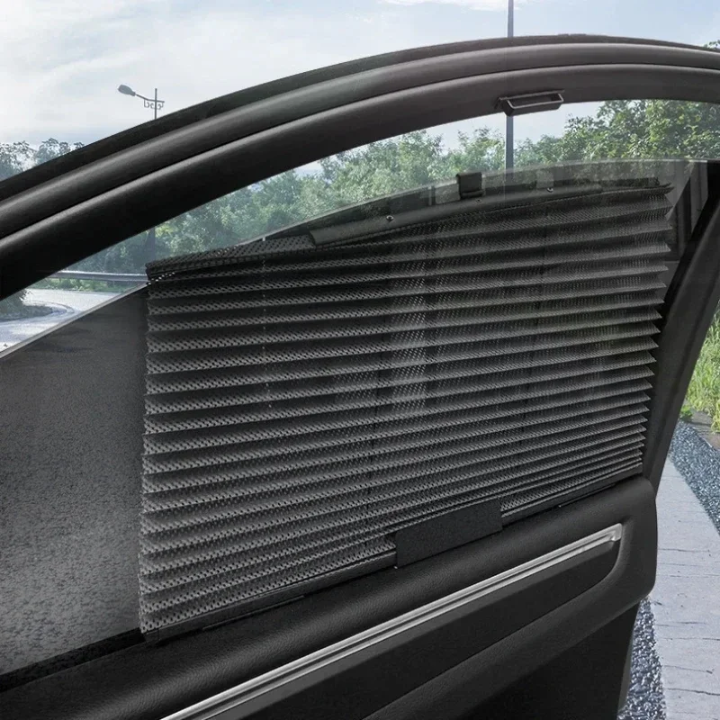 1PCS Car Side Folding Sunshade Retractable Car Front/Rear Window Sunshades Mesh UV Protect Curtain Foldable Auto Truck SunShield image 2