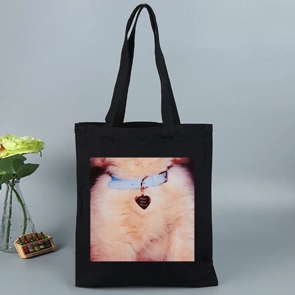 Sabrina Carpenter Man’s Best Friend Shopping Bag Girl Hiphop Canvas Shopper Tote Bags for Fans Gift