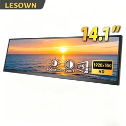 LESOWN 14.1 inch Long Portable Monitor 4K Ultra Wide Touch Screen Capacitive USB C HDMI IPS Laptop PC External LCD Monitor