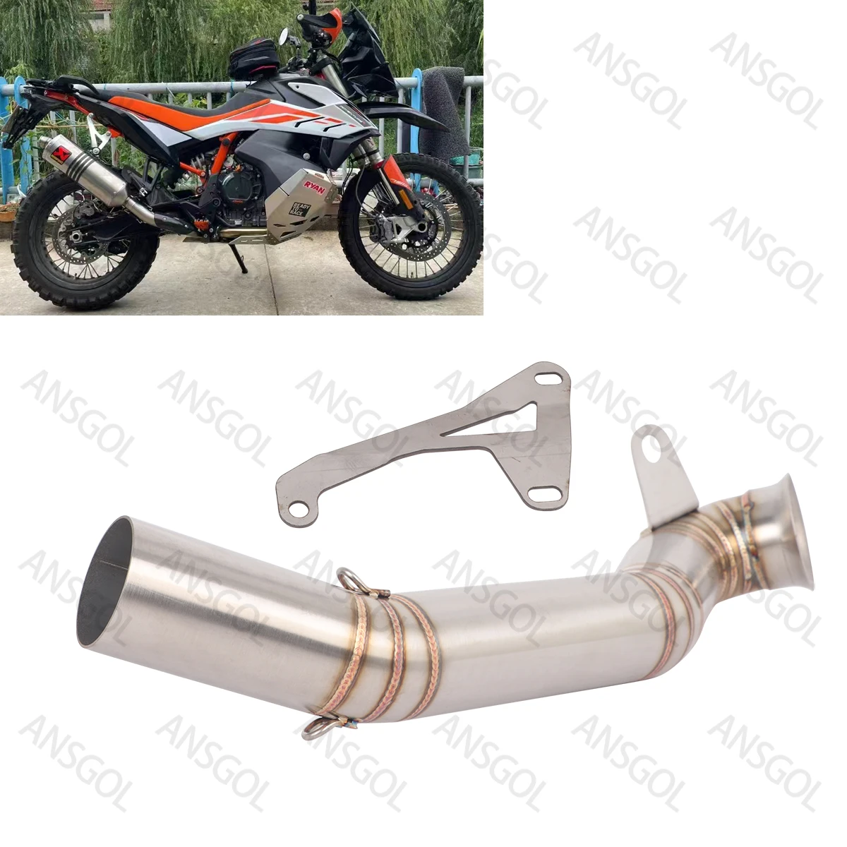 

790ADV выхлопная труба среднего звена для KTM790 ADV KTM890 ADV Escape, модификация мотоцикла, глушитель, выхлопная труба, средняя труба