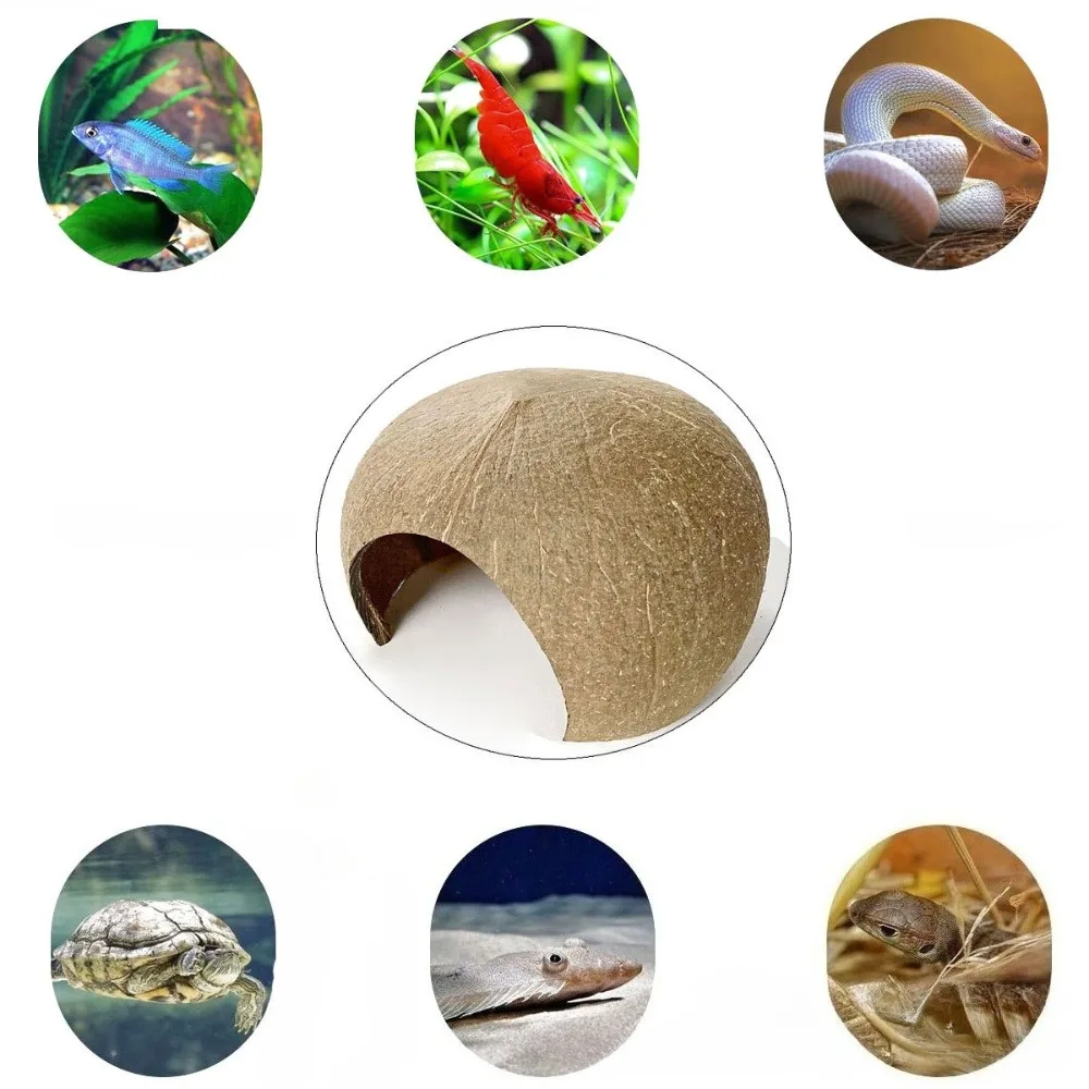 منزل الهامستر الطبيعي قشرة جوز الهند الهامستر عش مخبأ بيت الحيوانات الأليفة للدب الذهبي الهولندية الفئران السنجاب عش نوم الحيوانات الأليفة الصغيرة