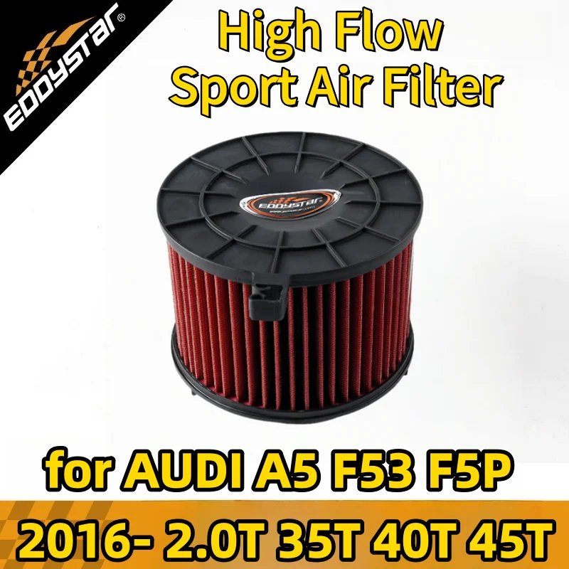 

Спортивный воздушный фильтр с высоким расходом для AUDI A5 F53 F5P 2016- 2.0T 35T 40T Mild Hybrid 45T Hybrid quattro Моющиеся гоночные впускные фильтры