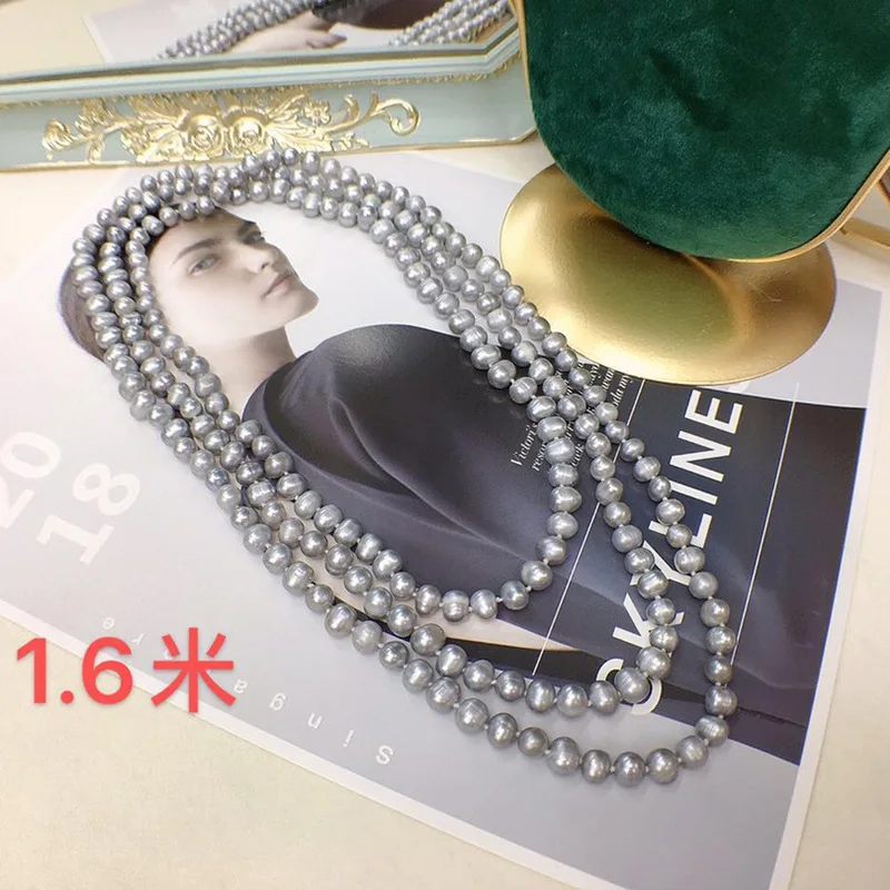 

Freshwater Pearl Sweater Chain for Women Summer Korean Version 8-9mm One Style Multiple Wear Fashion Simple Elegant Versatile Tr