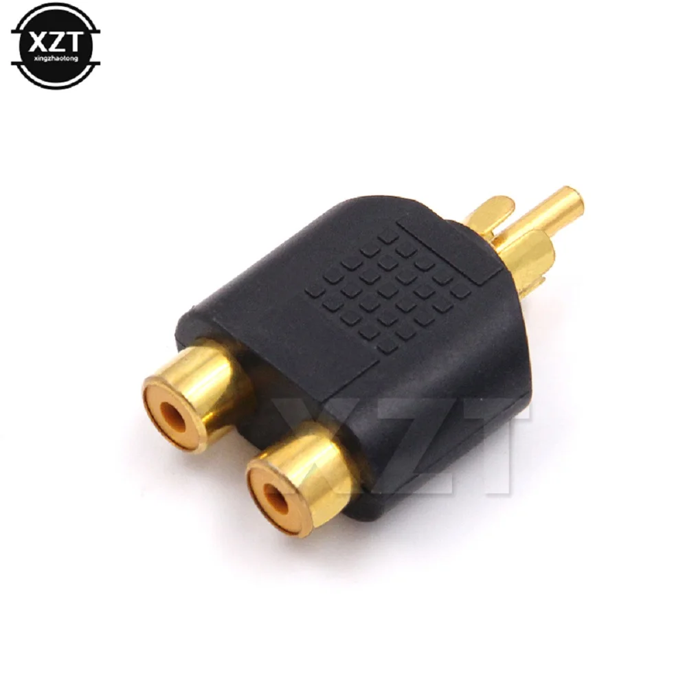 RCA Y Splitter AV Audio Video Plug Converter 1 Male To 2 Female Adapter Lotus Color AV Jack RCA Plug To Double Audio Adapter