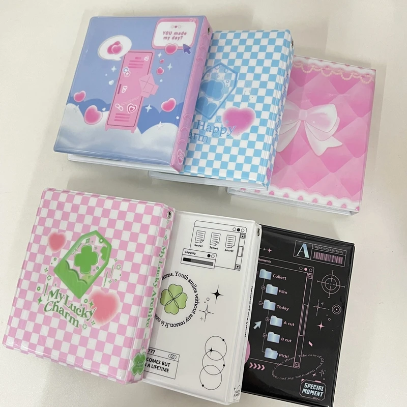 Korean Cute Four-grid Card Photo Album Idol Star Film Collect Book Storage Ins Photocard Holder Kpop Polaroid Album Stationery