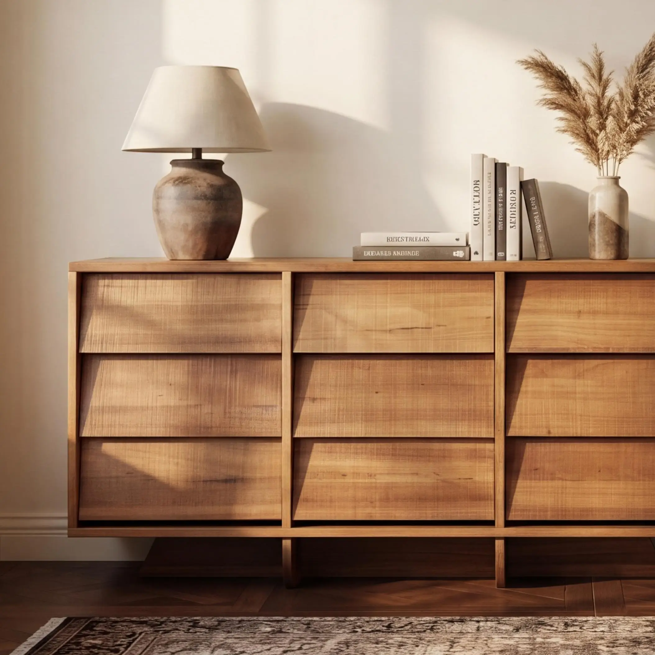 Modern Japanese Design Solid Wood Chest of Drawers Dresser Storage Cabinet for Bedroom and Living Room