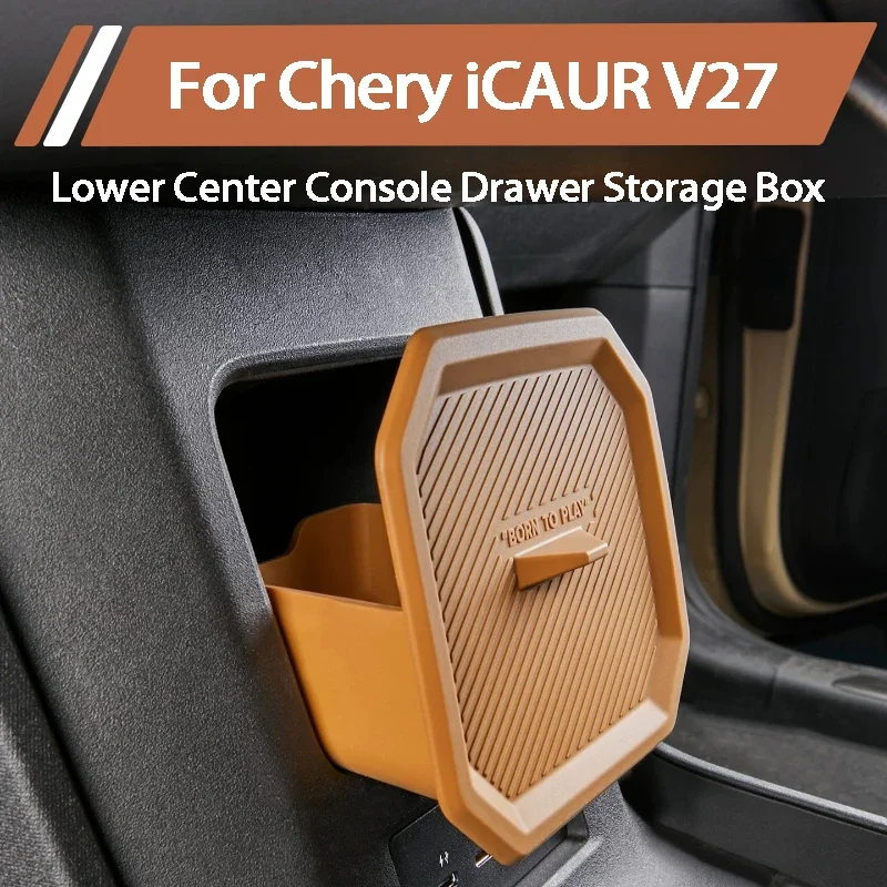 For Chery iCAUR V27 2026 Central Control Lower Hidden Drawer Storage Box Interior Organizer Accessories