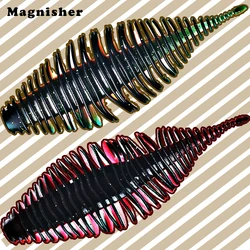 Magnisher Worm Soft Bait 7.5cm/11.5cm Ribbed Silicone Fishing Lures Jigging Wobbler Swimbaits Bass Trout Pesca Fishing Tackle
