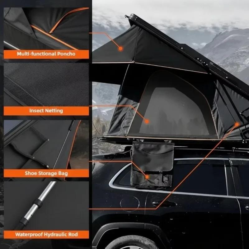 Rooftop Tent Outdoor Camping Oxford Hard Shell Roof Top Tents with Ladder for SUV Waterproof 4x4 Offroad