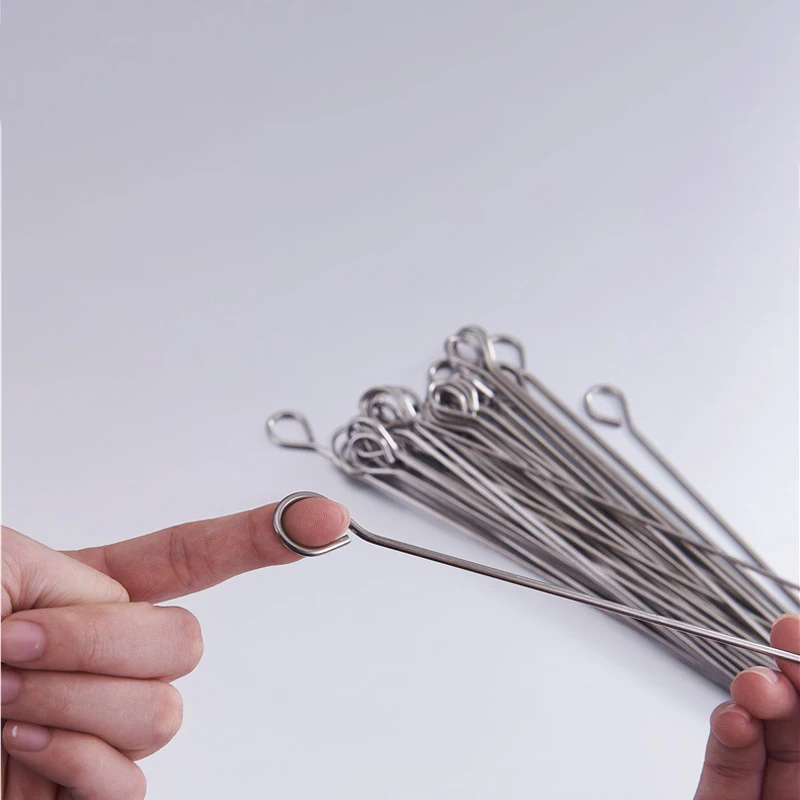 12 Pcs BBQ Skewers 20cm Duck Goose Roasting Sticks Stainless Steel Needle Kebab Kitchen Barbecue Tools