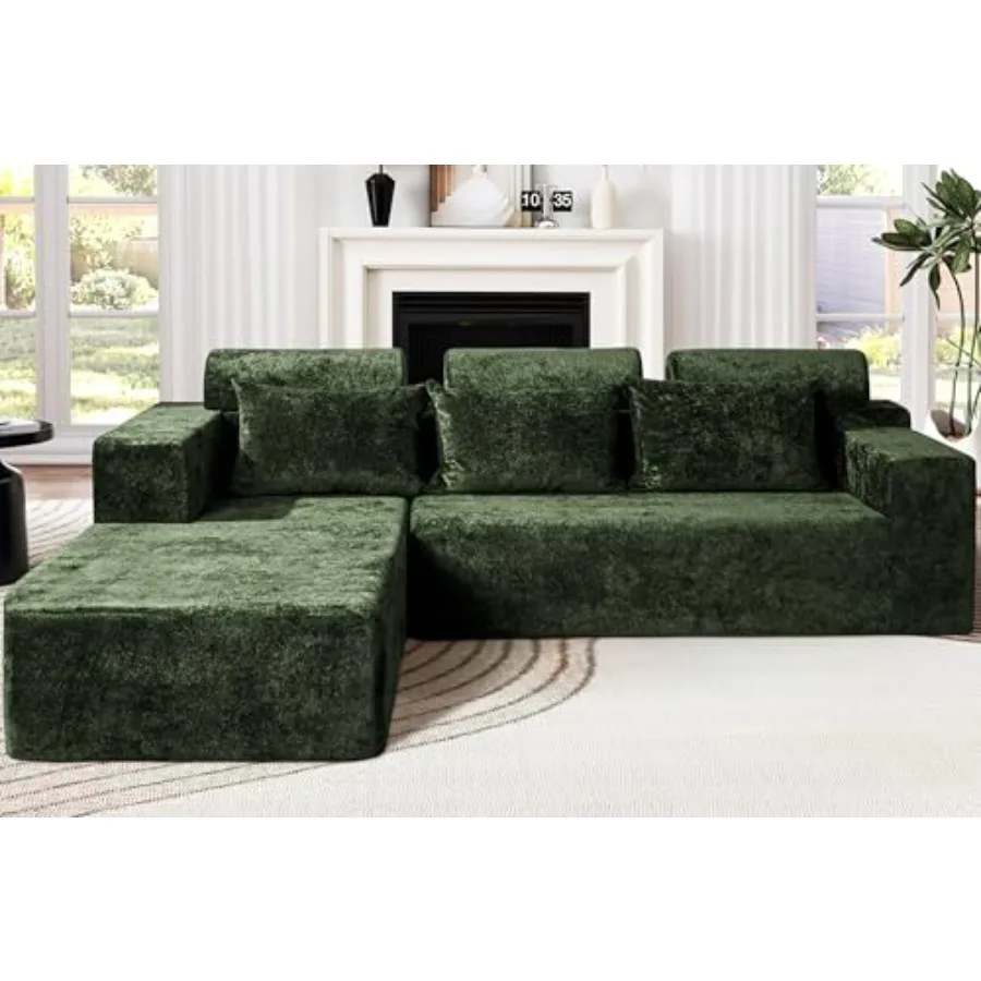

Modular Sectional Couches for Living Room, 105" Cloud Couch with L-Shape Chaise, Comfy Sofa Living Room Couch with Deep Seat, N