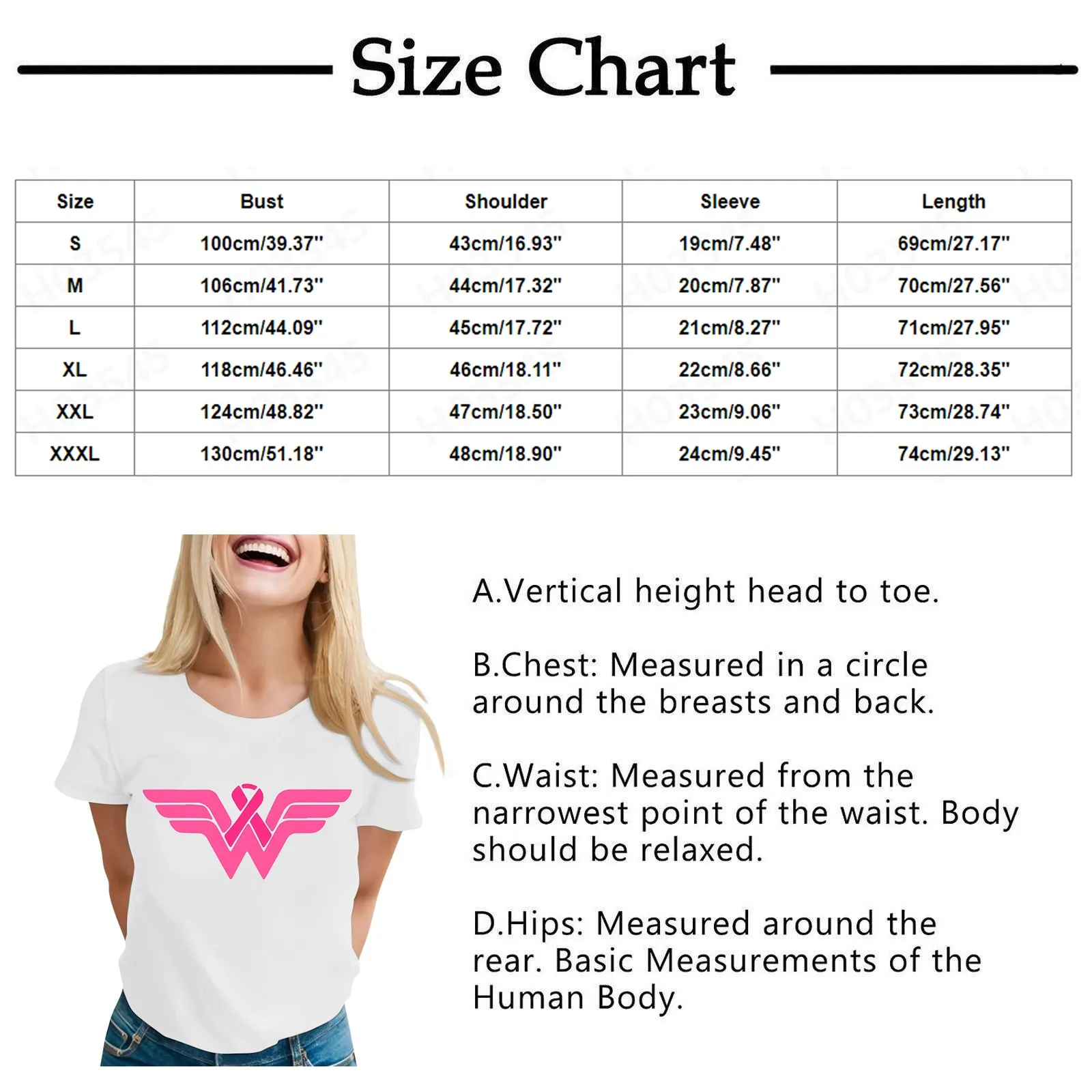 Frauen neue Tops Mode lässig Kurzarm Brustkrebs Day Print Rundhals-Pullover Tops täglich grundlegende regelmäßige bequeme Tops