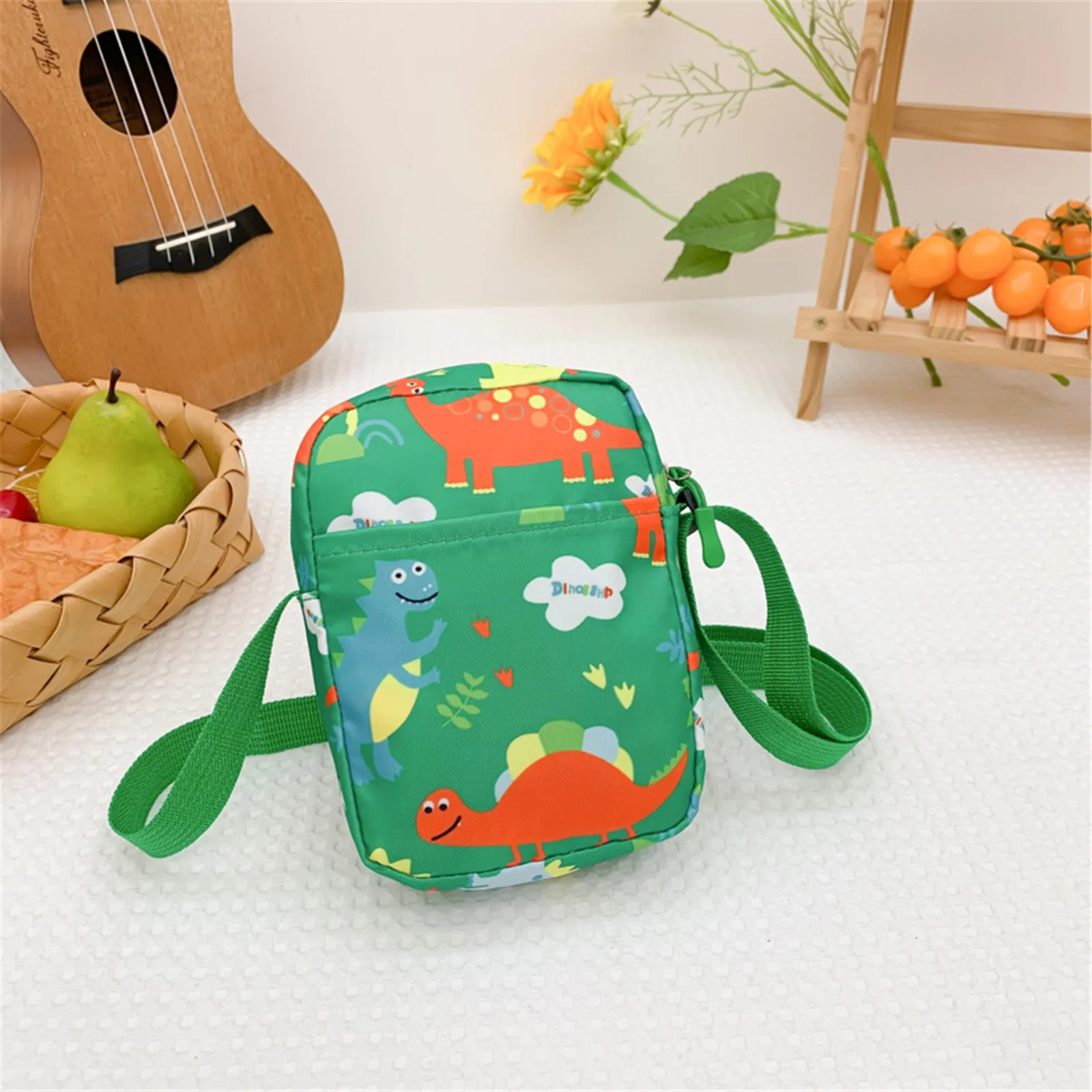 Unisex Cartoon Dinosaur Print Boys Girls Mini Outdoor Shoulder Bags Children Crossbody Bag Costume Accessories