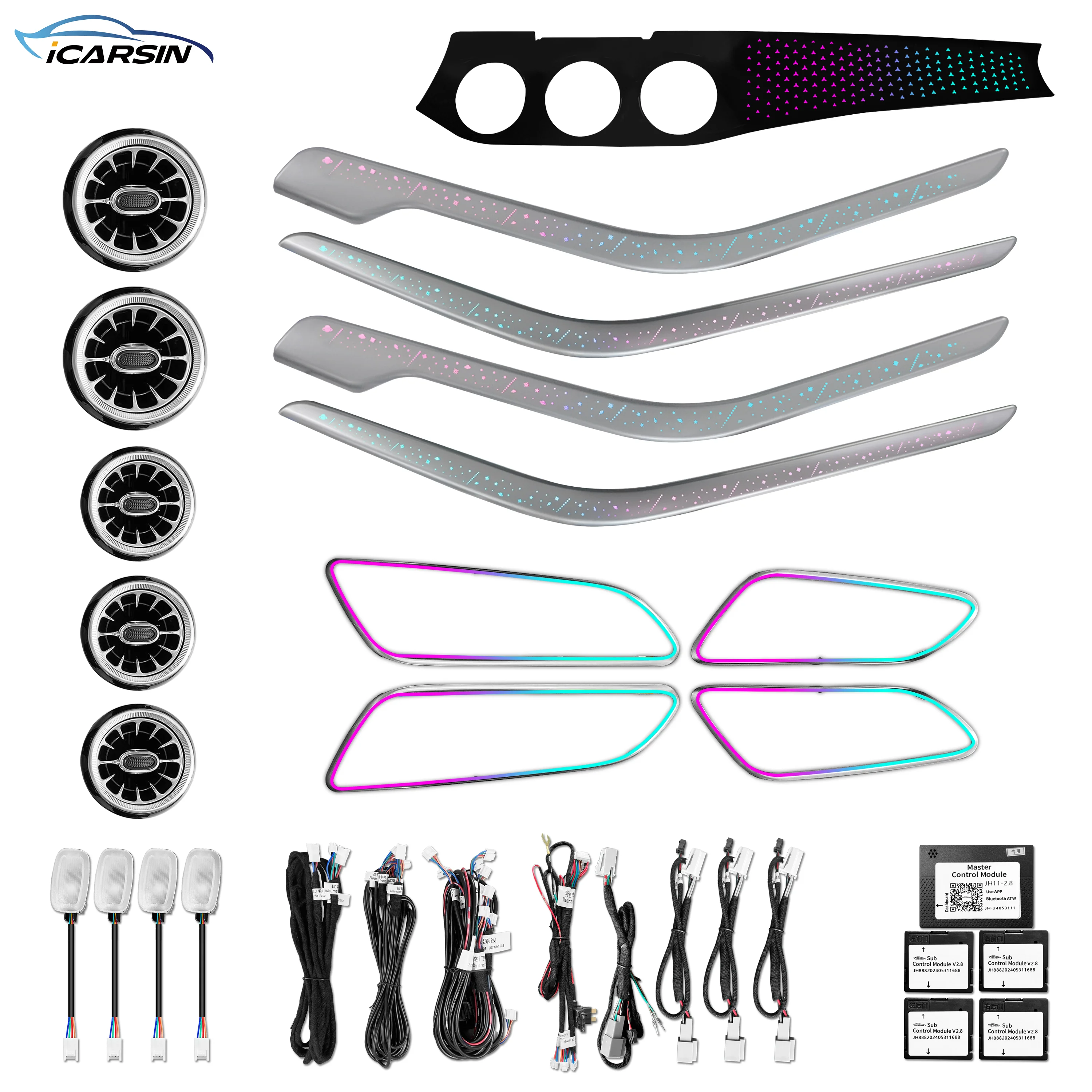 

ICarsin Ambient Light For Mercedes CLA W117 GLA W156 Car Interior LED Lighting Upgrade Star Dashboard Trim Accessories