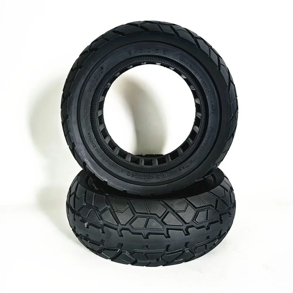 

1 шт., твердая шина для скутера, 9 дюймов, 9x3,0-5,5, резиновая износостойкая саморемонтная внедорожная шина для Kukirin, запасные части для электронного скутера