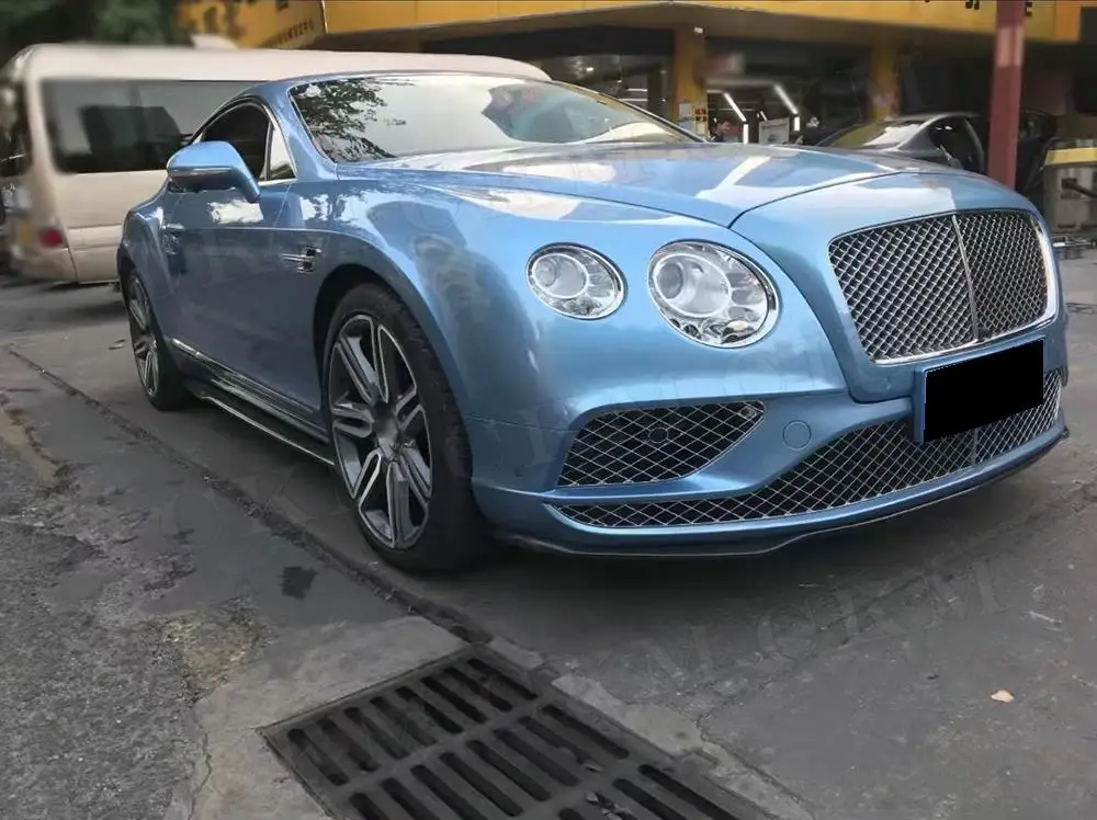 Real Carbon fiber /FRP Car Front Bumper Lip Chin Spoiler Covers For Bentley Continental GT W12 2015 2016 2017