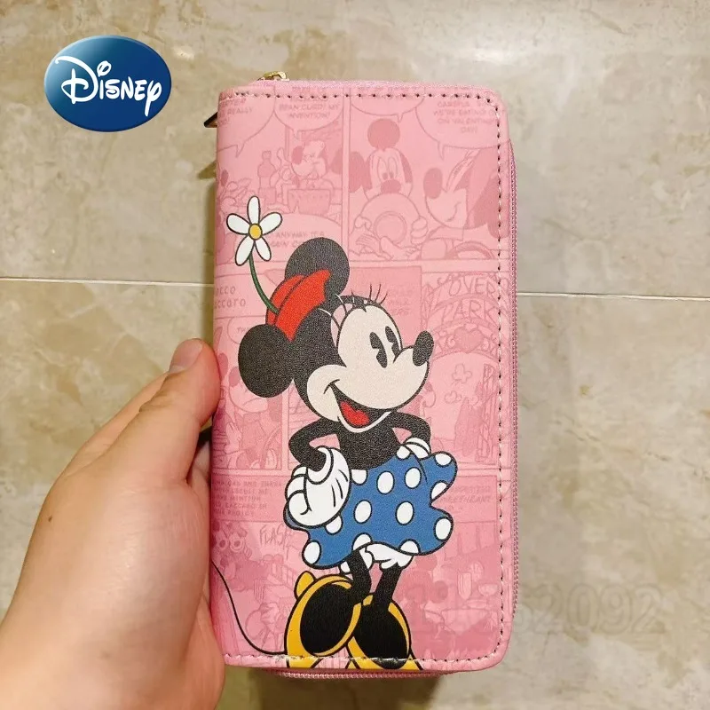 Disney Minnie New Women's Wallet Cartoon Long Women's Wallet Luxury Brand Fashion Girl Wallet Multiple Card Slots Large Capacity
