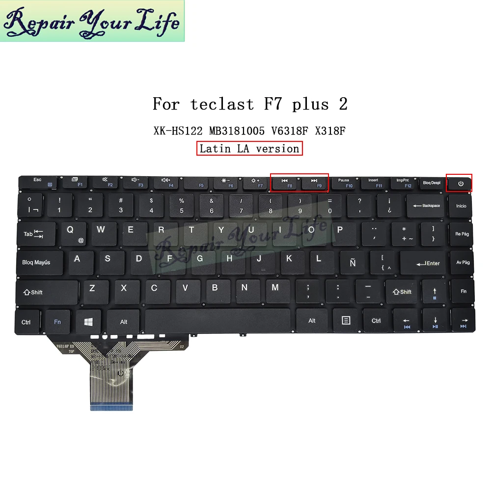 US UK LA KR PT-PO Keyboard for Teclast F7 Plus 2, Plus II 14.1 Laptop Teclado Portuguese English Korean Notebook