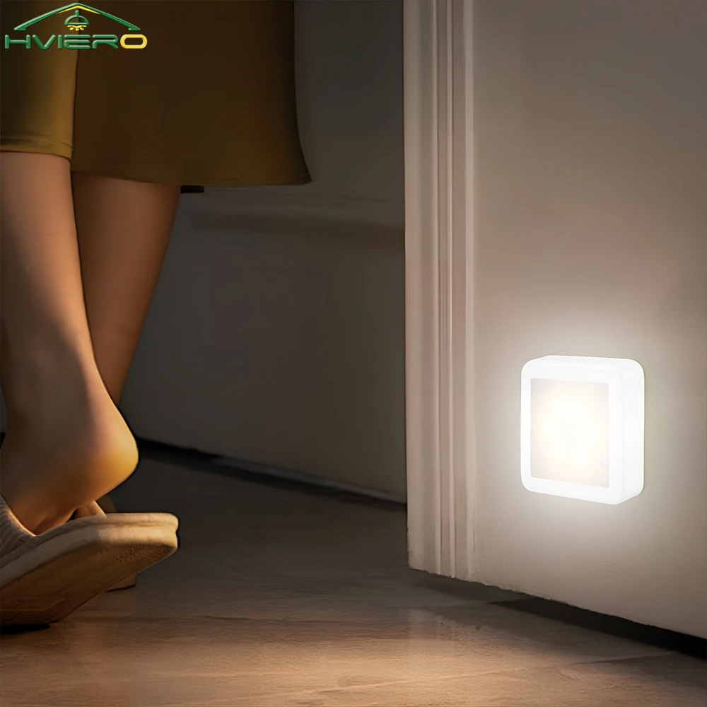

1/4/8PCS Smart Motion Sensor LED Night Lights Battery USB Bedside Lamps Living Room Hallway Pathway Toilet Home Lighting Bulbs