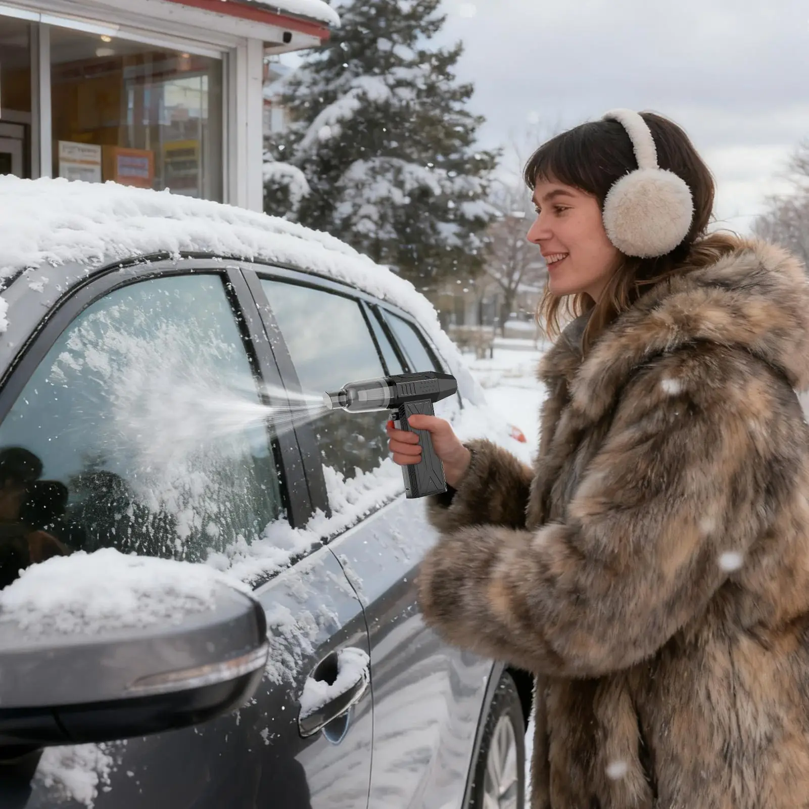 Soprador de neve portátil, velocidade contínua, remoção de poeira, sucção, carro, soprador de neve para derreter, entrada de garagem, gramado, inverno, casa, garagem ao ar livre