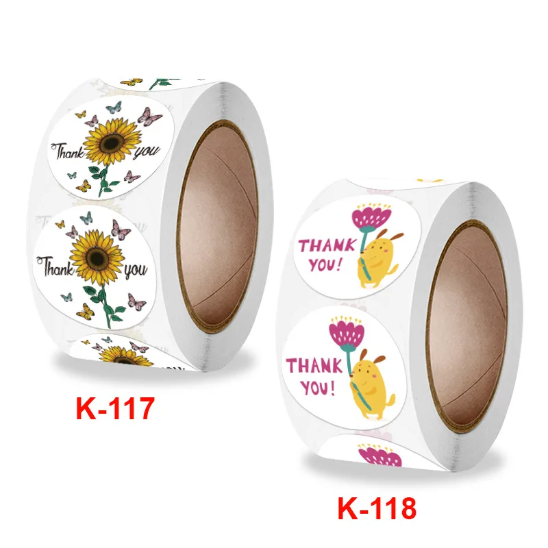 

100-500pcs Thank You Flower Sticker Daisy Flower Invitation Card Decor Gift Packaging Sealing Lable