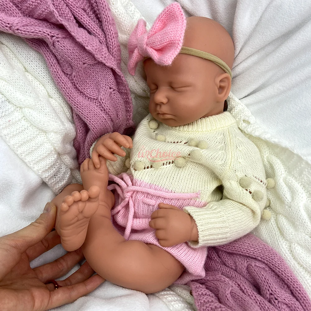 20" donkere huid Loulou siliconen herboren babymeisje/jongen geschilderd/ongeverfd realistisch schattig zichtbare aderen pop kinderen verjaardagscadeau