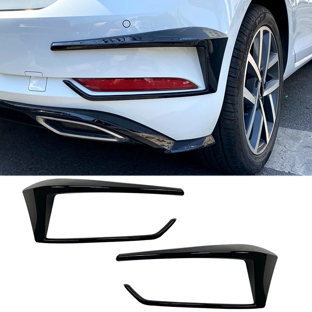 For -Golf 7.5 MK 7.5 GTD 2016-2019 Black Rear Bumper Splitter Canard Fog Lamp Light Air Vent Side Trim Cover