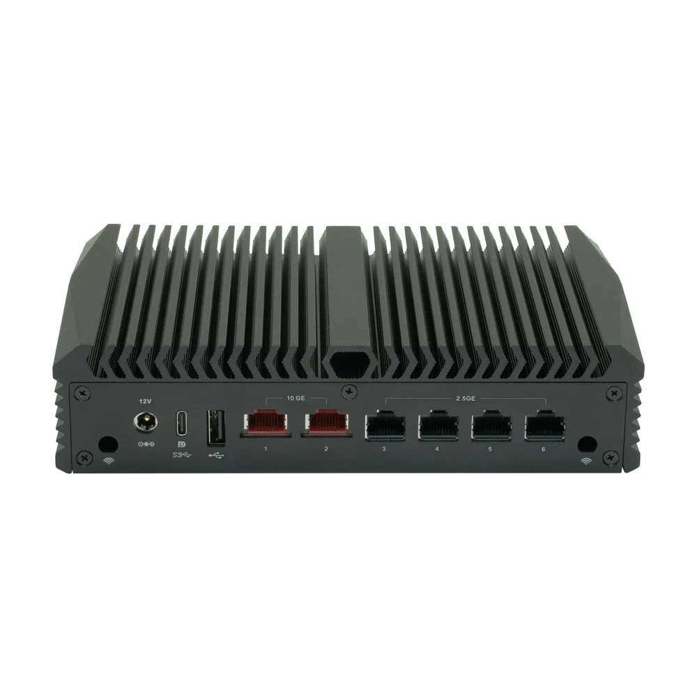 Qotom Q10922H6 Mini PC N100,2 x Marvell AQC113 10 Gigabit LAN,4 x Intel I226-V 2.5 Gigabit LAN  Linux Fanless Mini Computer