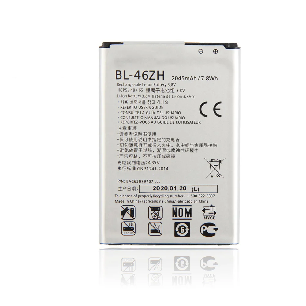 100% Original 2045mAh BL-46ZH Battery For Lg K7 K8 Tribute 5 AS330 K332 K350N K371 K373 K8V K89 LS675 LS Phone Battery