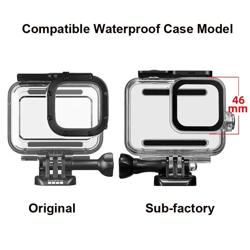 16x HD Macro Lens + Red Purple Diving Filter 58mm Adapter Ring Lens Cap for GoPro Hero 10 9 8 Waterproof Housing Case Black