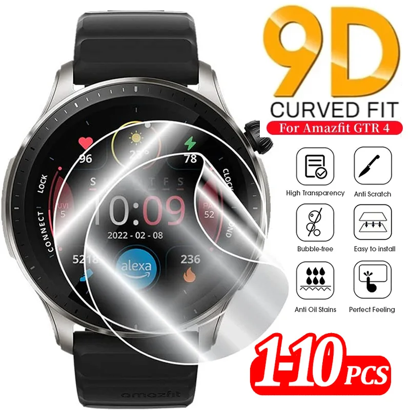 1-10 pces filme protetor de tela para huami amazfit gtr 4 relógio inteligente hydrogel filme hd transparente filme macio para amazfit gtr 4