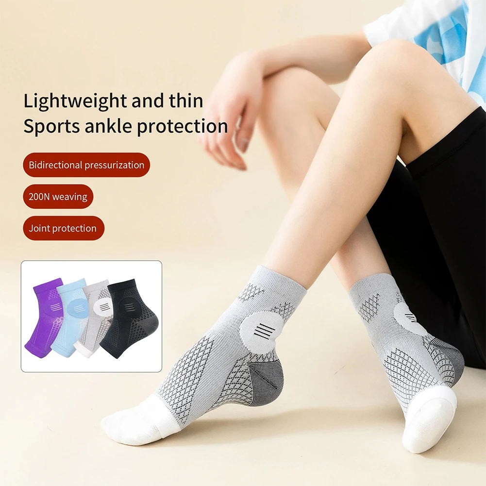 1 Pair Ankle Brace Compression Sleeve Lightweight Open Toe Foot Arch Support Ankle Compression Sleeve For Swelling Sprain