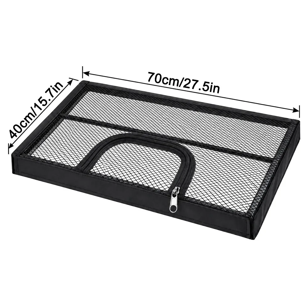 Black Aquarium Mesh Cover Zippered Feeding Opening Fine Mesh Fish Tank Lid Cover Anti-Jump Aquarium Anti-jump Net