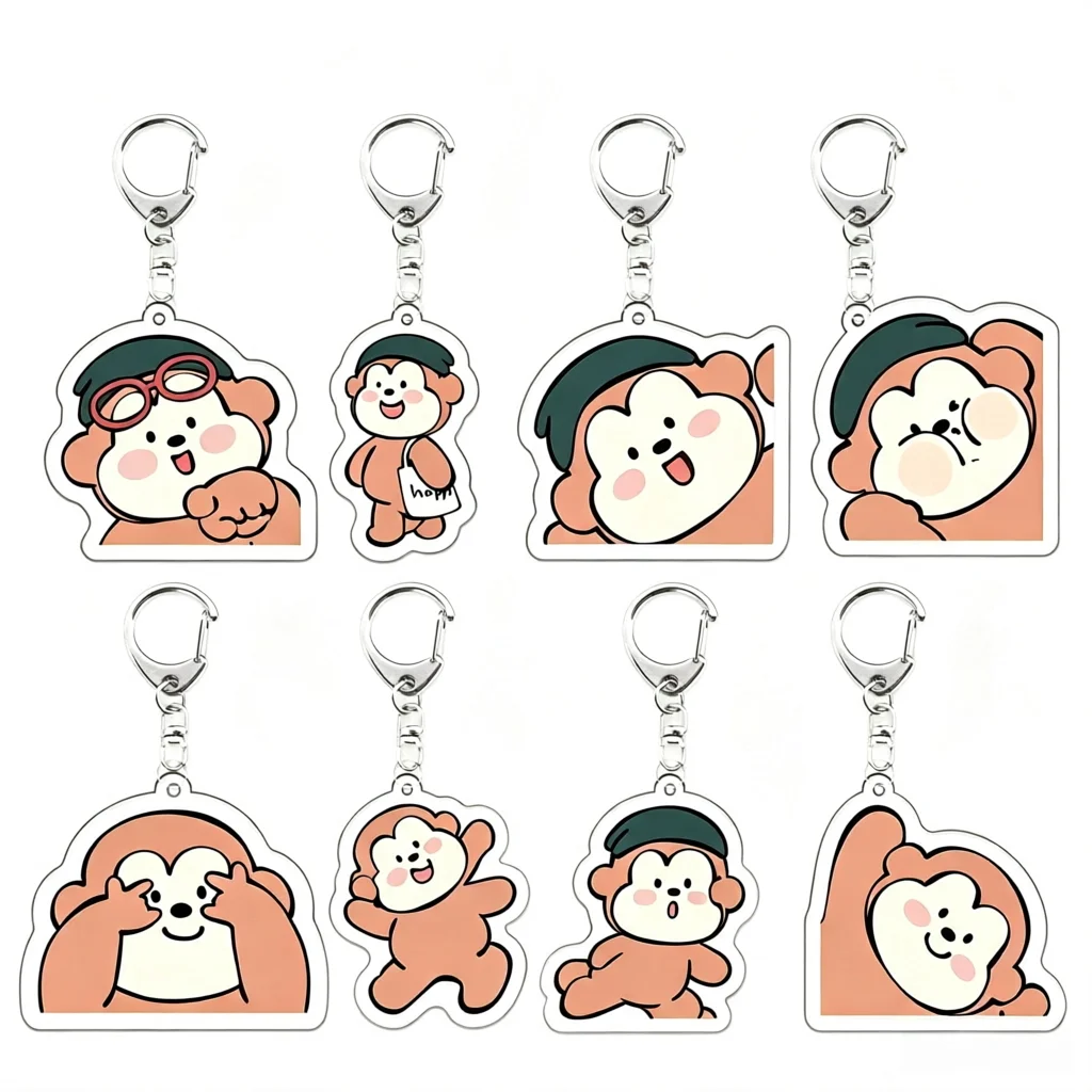 Funny Kawaii Cartoon Little Monkey Meme Keychain Backpack Decorative Charm Popular Affordable Jewelry Accessories Birthday Gift