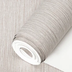 Papier Peint Nordique à Rayures de Lin, Simple, Solide, Ange, Tissu Non Tissé, pour Salon, Chambre à Coucher, Décoration de Maison