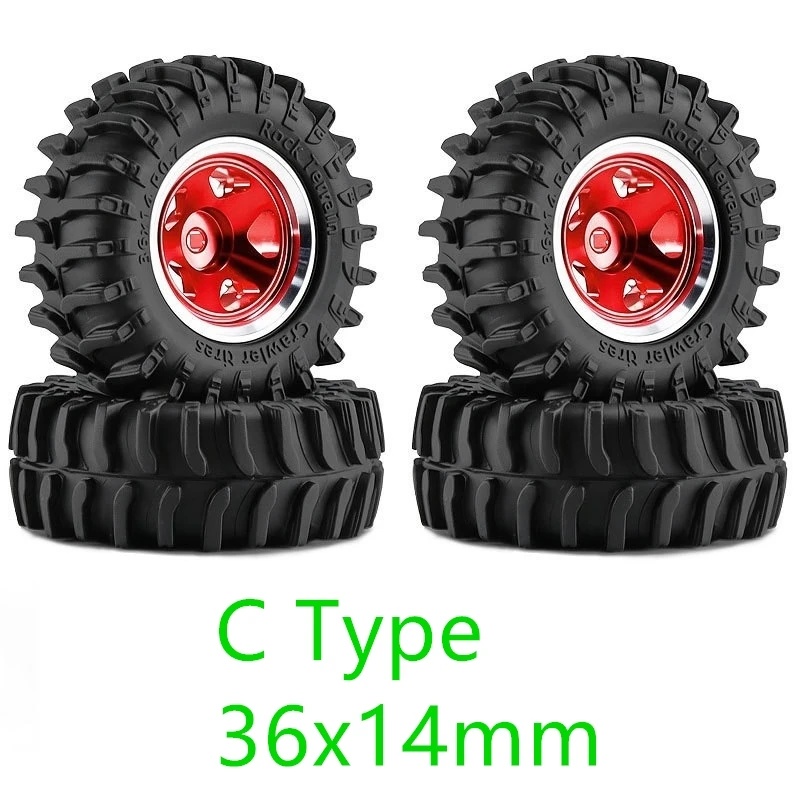 

36mm/40mm 0.7 inch Deep Dish 5-Spokes Beadlock Wheel and Tire For 1/30 RC Crawler Car SCX30 Ascent-32 Upgrade Parts Accessories