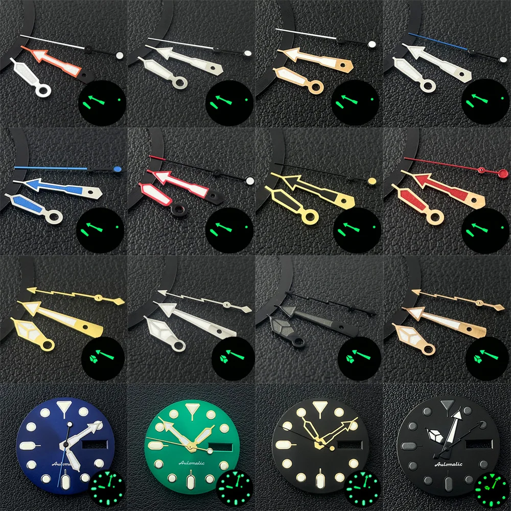 High Quality Combination Dial Pointer 28.5mm NH35/36 Dial, Suitable for NH35/36 Movement with Strong Green Glowing Dial Pointer